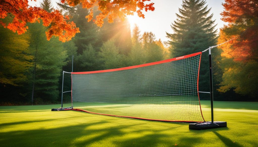 Outdoor Badminton Netze in natürlicher Umgebung